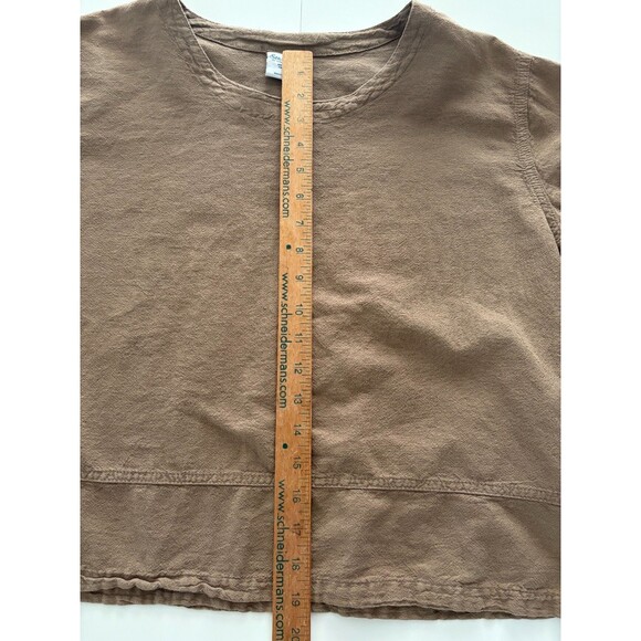 Sea Breeze California Top Women S Brown Cotton Gauze Boho Artsy Boxy Relaxed Pkt - Picture 7 of 15